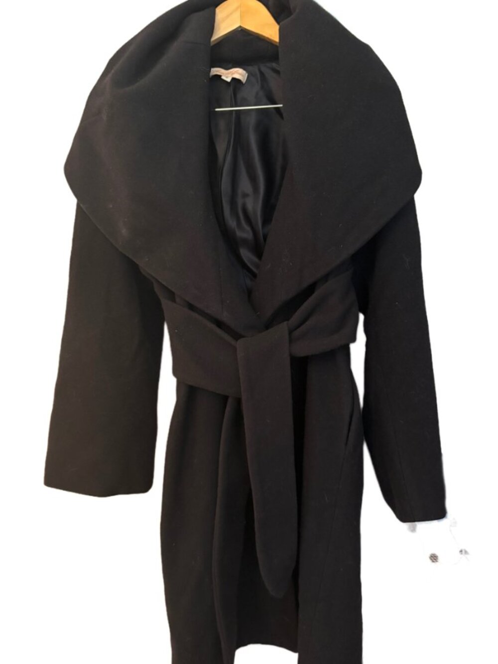 Mara Hoffman Black Wool Wrap Coat
